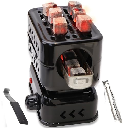SERdeerCH Electric Charcoal Burner for Coconut Coal, 1200W, Coconut Coal Coil Stove, include Grid and Tongs (Black)