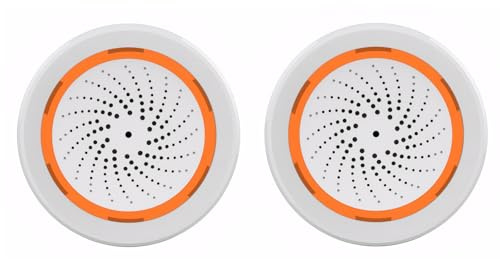 Mengshen Alarma Seguridad Inalámbrica WiFi 2 Pack Alertas | Telefónicas Instantáneas, Control Aplicación Tuya, No requiere concentrador