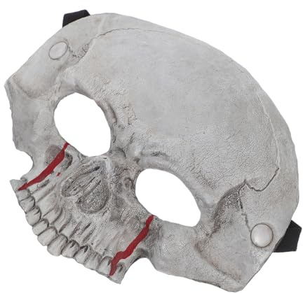 VERDANVERSE Halloween Halbmaske Atmungsaktiv mit Belüftung Löchern Leichtes Skelett Gesichtsmaske für Erwachsene Realistische Horror Schädelmaske für Cosplay Gruselige Party Maske für