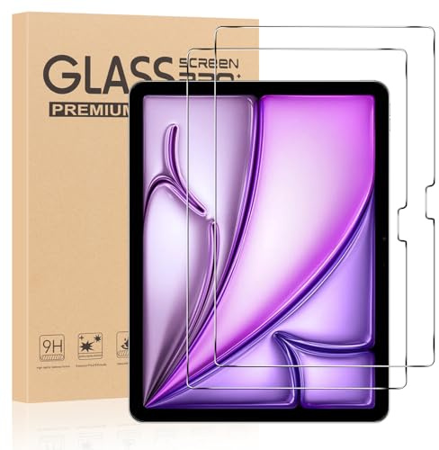 Olgary 2 Piezas Protector de Pantalla para iPad Air 11 M3 2025/ M2 2024, Cristal Templado HD 9H Dureza, Anti-arañazos Antihuellas Sin Burbujas Transparente Vidrio Película
