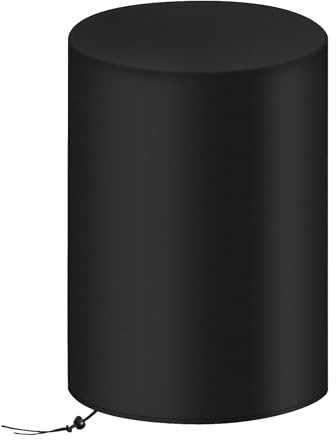 Housse de tonneau de 55 gallons – Protection de tonneau, panneau en maille robuste, étanche, réservoir de pluie, couvercle étanche à la poussière et réglable pour extérieur, terrasse, pelouse, jardin