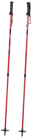 Oshhni Bâtons de randonnée et de Ski avec système de Verrouillage et dragonne, multifonctionnels, Unisexes, pour Adultes Enfants, pour la Raquette Le Ski, Rouge