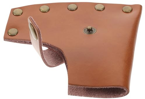 Alipis Dickes Vollnarbenleder Beil Schutzhülle mit Robusten Druckknöpfen Sicherheitsabdeckung für Wanderungen und Outdoor Gürtelhalter Zubehör für Werkzeug Organizer
