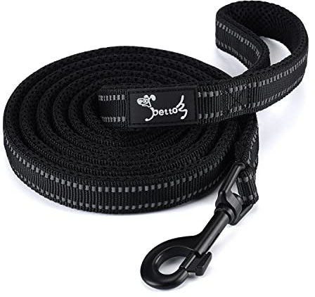 PETTOM Hundeleine Reflexionsleine aus Nylon 110 cm | Atmungsaktiver, Weich Gepolsterter Griff & Stabiler Karabinerhaken, Geeignet für kleine, mittlere & große Hunde