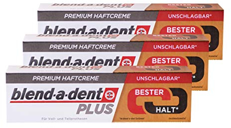 3 x 40g blend-a-dent PLUS Premium Haftcreme - Geschmacksneutral - Duokraft