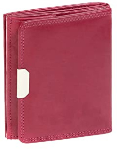 LEAS Wiener Geldbörse im Ausweis-Format mit großer Kleingeldschütte, Echt-Leder, Cherry rot - Special Edition
