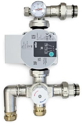 Wärmer System Underfloor Heating Mixer Blending Valve with Wilo para KU25/6-43/SCU Pump, Temperature Control 35-60°C, 10 Bar Max Pressure