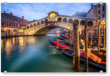 artboxONE Acrylglasbild 30x20 cm Städte/Venedig Rialtobrücke in Venedig, Italien - Bild rialtobrücke