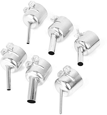6-teiliges Düsenset für Heißluftpistole, schräge Düse, kurz, Material aus Aluminiumlegierung, 861DW, Heißluftpistole, Zubehör für Lötstation
