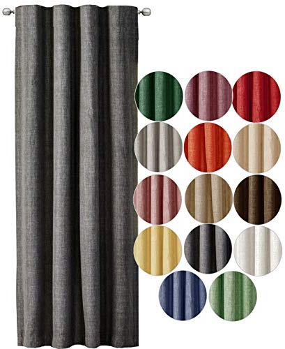 JEMIDI Vorhang blickdicht 140x245cm - Gardine mit Kräuselband Universalband - 100% Polyester Schal lang für Wohnzimmer Schlafzimmer