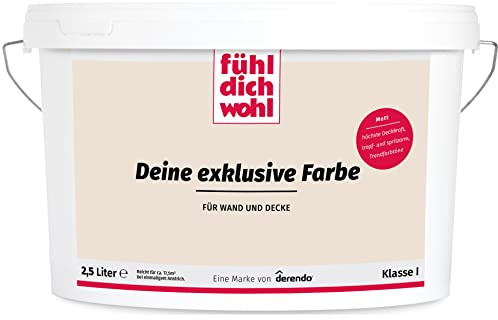 derendo Fühl Dich Wohl Wandfarbe Beige Perlbeige hohe Deckkraft matt hochdeckend 2,5l