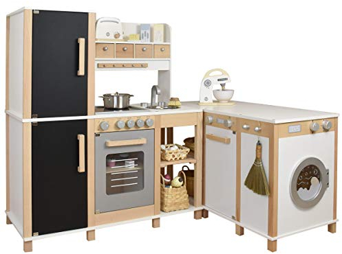 S U N Kinderküche Kombi - Flexible anpassbare Spielküche aus Holz die Sich Ihren Bedürfnissen anpasst