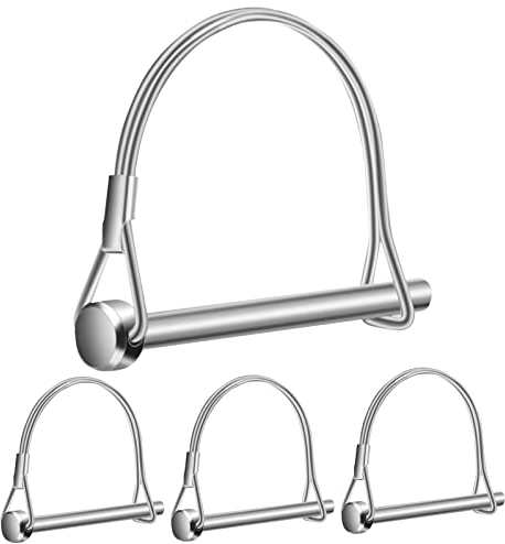QIMEI-SHOP Perno di Bloccaggio dell'albero Perni di Bloccaggio a Filo Perno di Sicurezza in Acciaio al Carbonio per Farm Trailers Lawn Garden M6 x 70 mm 4 Pezzi