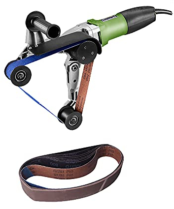 LeTkingok Lijadora de Banda Manual, Máquina de Trefilado de Alambre de Acero Inoxidable Máquina Pulidora de Tubos Redondos de Metal de 180mm 800w