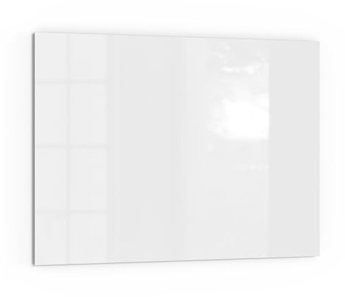 DEQORI Küchenrückwand Glas | Unifarben - Weiß | 80x60 cm | Bad- oder Herd-Rückwand | Herdblende Spritzschutz für Küche & Badezimmer | moderne Deko für Fliesenspiegel