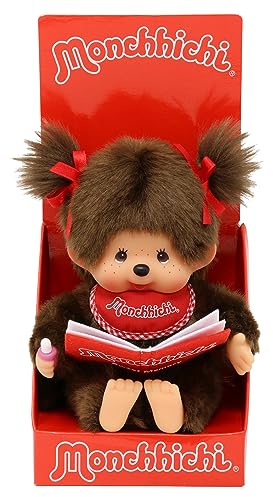 Monchhichi Sekiguchi Sitting & Reading Girl Plush Doll