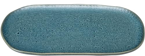LEONARDO Matera - Piatto da portata grande in ceramica - Piatto quadrato per preparare apero, snack, formaggio, ecc. - 32 x 18 cm - adatto al microonde, lavabile in lavastoviglie - blu