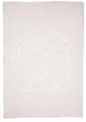 Naturpapier Lampersberger - Büttenpapier mit Wasserzeichen 'Vitruvianischer Mensch' - DIN A4, weiß, Art Deco
