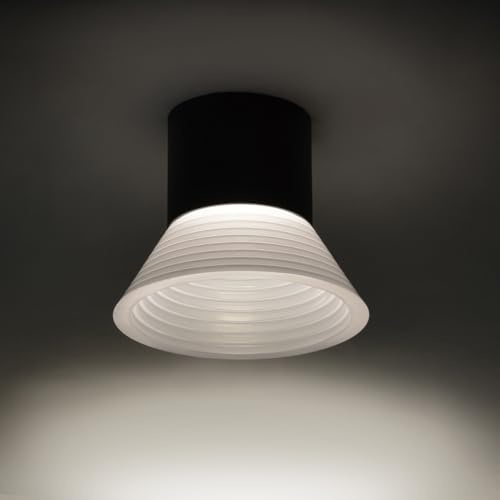 ouglres Deckenlampe Schwarz Modern,LED Deckenleuchte für Wohnzimmer,1 Flammige Deckenspots aus Matt Aluminium und Acryl,Industrial Stylish Deckenstrahler 8W für Schlafzimmer Flur Küchen,Büro