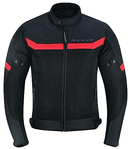 RAXUS Chaqueta Moto Verano Para Hombre Storm Homologada CE (2XL, ROJO)