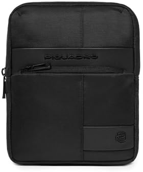 PIQUADRO iPad Mini Tasche aus Stoff und Leder, Schwarz, Taglia unica, Mini-Börse