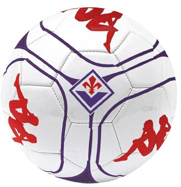 Kappa Pallone Fiorentina Palla Calcio Fiorentina Ufficiale. Modello con Logo. (Misura 5 - Pallone Grande Bianco)