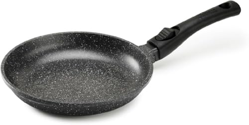 Pradel Excellence - PCUI001011 - Faitout Fonte d'Aluminium Premium Ø24cm, Couvercle Verre - Revêtement Anti-Adhésif Façon Pierre - Poignée Amovible - Tout Feu, Noir