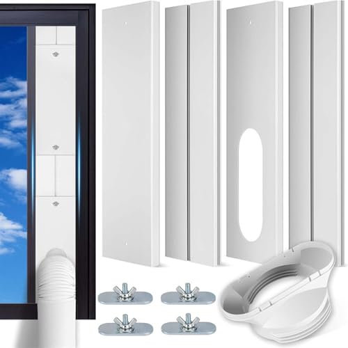 ZXLVCU Kit Ventana Aire Acondicionado Portatil, Adaptador Ventana Aire Acondicionado para Tubos de 5.1/5,9in de diámetro (43-140cm Length + 16cm Width,Universal Connector 15cm/13cm)