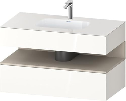 Duravit Qatego lavabo encastrado con base de lavabo consola, 1000x550x600mm, nicho Taupe Supermatt, QA4786083, Color: Blanco
