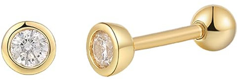 XENOX® Piercing Ohrringe - Piercing aus hochwertigem 925/- Sterlingsilber mit Zirkonia Stein | XS91465G