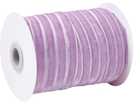 CABODYALS 50 Yards 3/8 Zoll Hellviolettes Band Orchideenfarbe Stoff Samtband Dünn Weich Lila Lavendel Amethyst Nähband Mit Spule Großpackung Zum Nähen Basteln Geschenkverpackung Geburtstagsbedarf