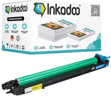 Inkadoo Drum-Kit kompatibel mit Konica Minolta A7U40xD / DR-313 Drum-Kit, farblos Bizhub C 368, BizHub C 258, Bizhub C 308, Bizhub C 458, Bizhub C 658, Bizhub C 558