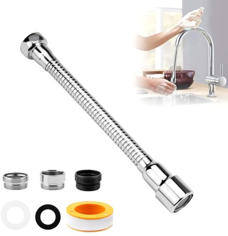 Prolunga Rubinetto Cucina, Estensore Rubinetto Cucina Girevole a 360°, Doccetta Estensibile per Lavandino, Aeratore Rompigetto Rubinetto per Cucine, Bagni e Lavandini