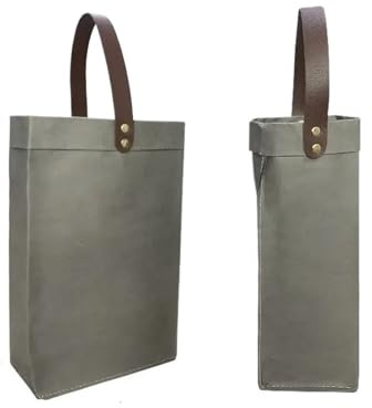 Kraftpapier-Verpackungstasche, Rotwein, Handtasche, Regenschirm, isolierte Tasse, Geschenktasche, Waschen, Wein, Geschenkbox, Verpackungsbox (Grau, 8,2 x 8,2 x 27 cm)