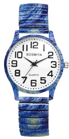 Oidea Bohemian Elastic Strap Watch: Easy Read Stretch Band Watches Boho Casual Analog Quartz Expansion Band Watch for Women and Men