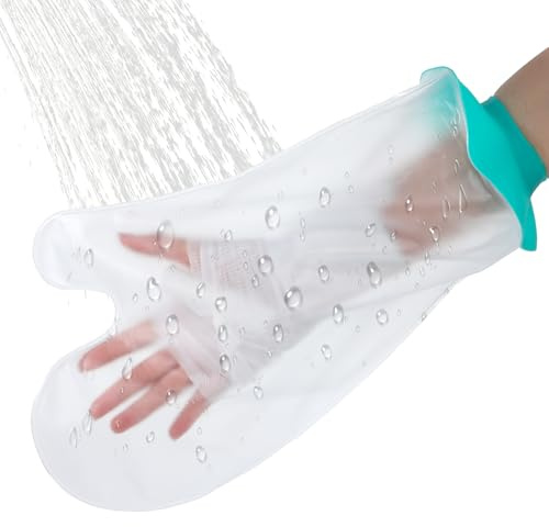 Bewudy 1 Stück Duschschutz Hand, Gipsschutz Wasserdicht Hand Gipsschutz Für Die Hands Wiederverwendbarer Gipsarm Duschen Schutzhülle Arm Wasserdichter Handgipsschutz Für Handgelenk Finger