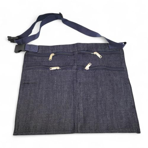 Market Trader Money Belt | Denim Trader Belt | Money Apron | Traders Adjustable Waist Strap Anti-Theft Wallet Apron Pouch for Restaurants Festivals Fetes & Sports Clubs (1, 6 Pockets)