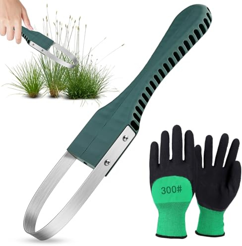 GZkushi 1 désherbeur manuel - Outil de jardinage pour jardin domestique et pelouse - Avec 1 paire de gants