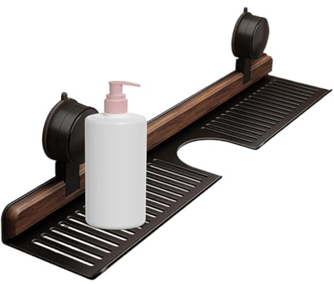Suction Cup Shower Caddies - Wall-mounted Tray Rack Holder | Space-saving Suction Shower Shelf With Strong Grip, Bathroom Storage For Dorm Rv Kitchen Bedroom Restroom Quick Install