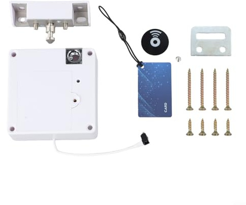Niceminiwall Weißes Schubladenschloss mit NFC-Sensor-Karte, unsichtbares elektronisches Schrankschloss für die Sicherheit zu Hause, kompatibel mit Smartphone-App und niedrigem Batteriestand