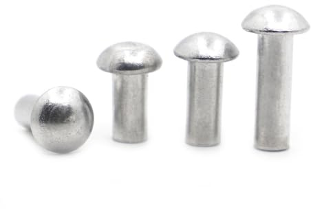 Remaches sólidos de cobre con cabeza redonda, Remaches sólidos de aluminio percusión, cabeza semicircular, plateados, M2-M8, varios tamaños, paquete 205(3MM-M8)