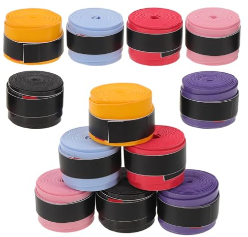 ELAYARD 6 Paia Nastro per Impugnatura Racchetta da Badminton in PU Antiscivolo Assorbente Sudore Fascia Adesiva per Grip Racchette Tennis e Badminton Accessorio Sportivo per Controllo