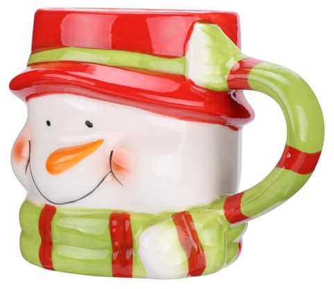 Tofficu Tazza da Caffè in Ceramica Pupazzo di Neve, Tazza per Bere Latte o Cioccolata, per Natale e Feste in Famiglia