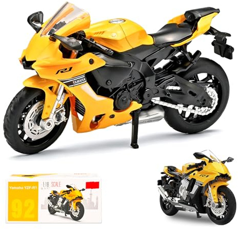 Tupinerq Motorrad Spielzeug,Motorrad Modell Mini Moto Geschenk,Simulation Modell Spielzeug-Motorrads für (Gewöhnlicher Motorren, Yellow) Geeignet für Personen ab 14 Jahren.