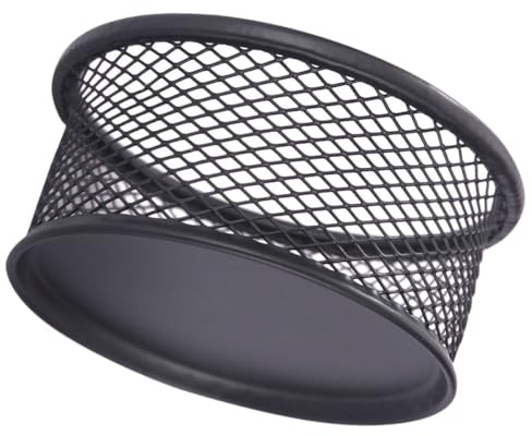 Abaodam Organisateur de Bureau en Maille Métallique, Porte-trombones Noir 1 Pièce, Support de Rangement pour Petits Objets, Distributeur Multifonction pour Fournitures Scolaires et