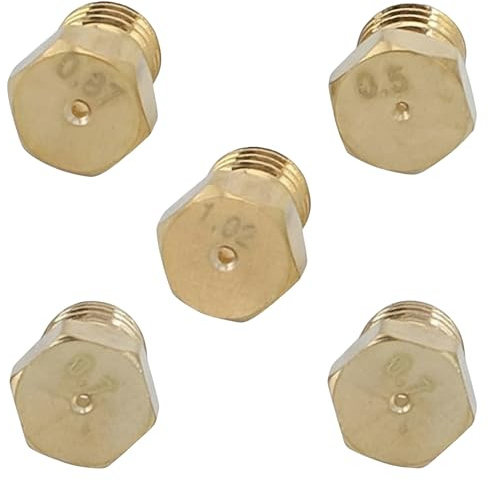 URYVAIW 5 Pcs Gicleur Gaz Butane Universels, Gicleur Gaz de Ville, Gicleur Gaz Butane, pour Plaque de Cuisson au Gaz Naturel GPL, Injecteur Gaz Butane (0.5/0.7/0.7/0.87/1.02mm)