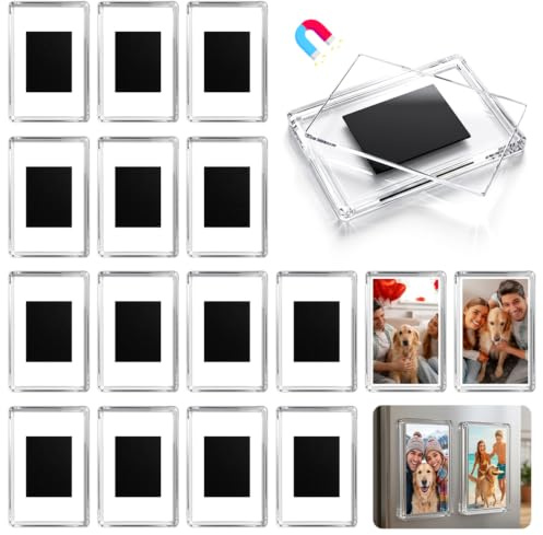 FIGFYOU 30 Stück Mini Magnet Bilderrahmen für 4,5 × 7 cm Fotos