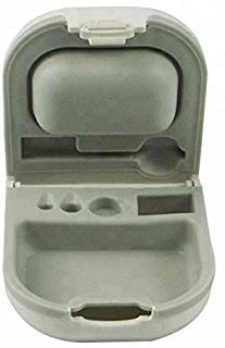 Phirunty Hearing Aid Case with Battery Storage Slot Hard Small 0.59*2.44*1.57,Silicone Cushion, for ITE, BTE Hearing Aids (White) | Portable Protective Storage Case Pocket Size Small 0.59*2.44*1.57,Silicone Cushion for ITE, BTE Hearing Aids (White)