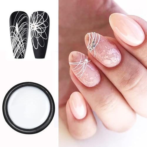 Spider Gel Vernis À Ongles Art UV LED Professionnel Peinture Aux Ongles UV Couleur Gel Laque Emboss Tirant Fil Araignée Gels (White)