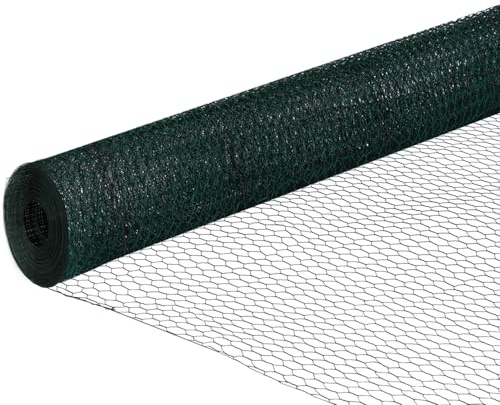 IDMarket - Grillage pour Poules Vert 1x25M Maille 25mm Triple Torsion clôture Souple Jardin Animaux
